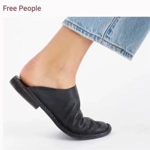 Free People  Blake Stitch Down Mules in Black